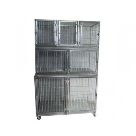 Canil Gaiola Zincado 7 Módulos com Rodízios e Piso Removível | Evolução Pet
