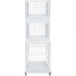 Canil Gaiola 03 Módulos Branco Esmaltado