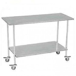 Mesa Auxiliar Instrumental Veterinária Inox